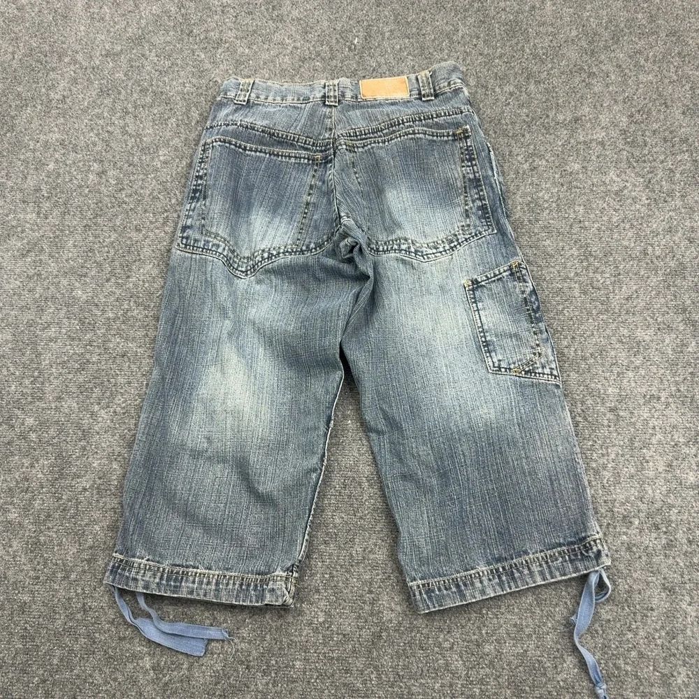 Vintage Mecca Denim Capri Shorts Mens 32 Blue Cotton Baggy Skater Y2K Streetwear
